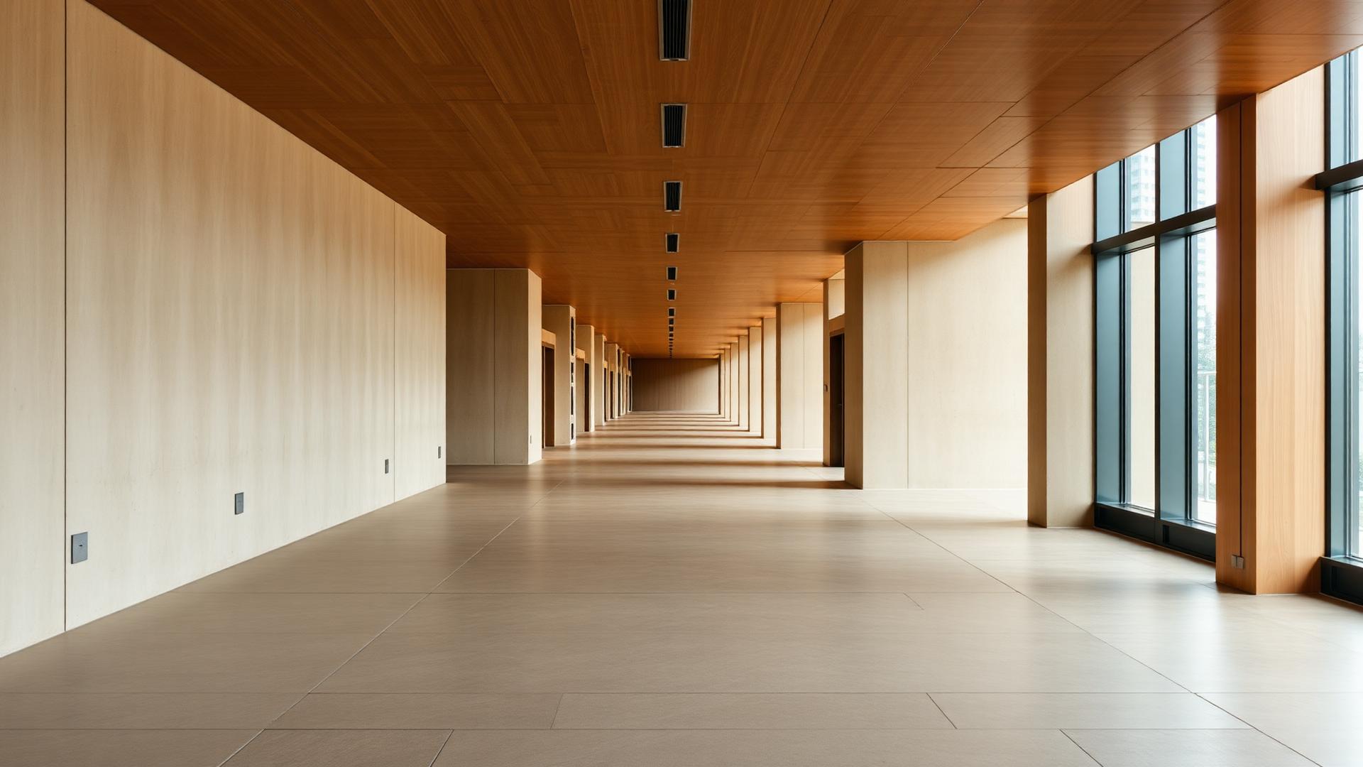 Calm modern office corridor